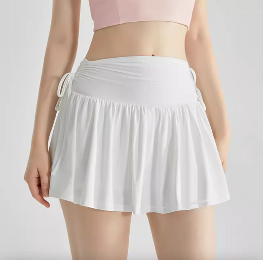 Drawstring Pleated Skirt