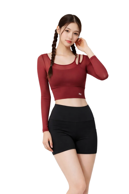 Shoulder-Slit Long Sleeve Top