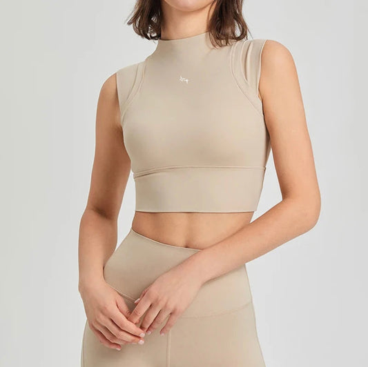 High Neck Seamless Top