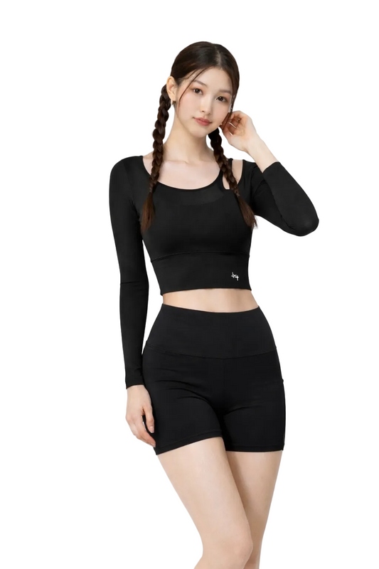 Shoulder-Slit Long Sleeve Top