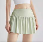 Drawstring Pleated Skirt