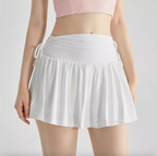 Drawstring Pleated Skirt
